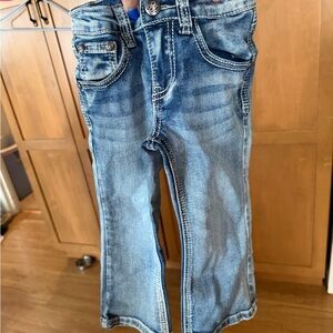 Girls Blue Washed Denim Jeans with Subtle Fading